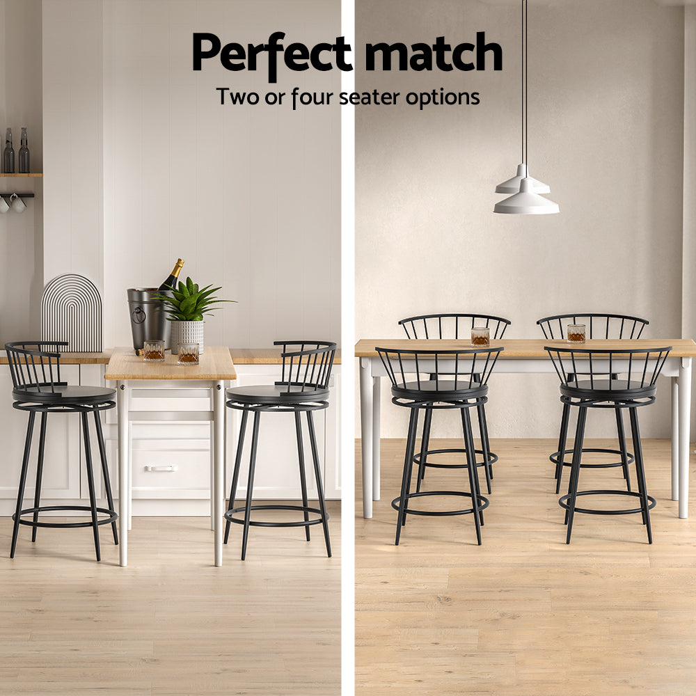Stool Haven 2x Bar Stools Swivel Metal Chairs