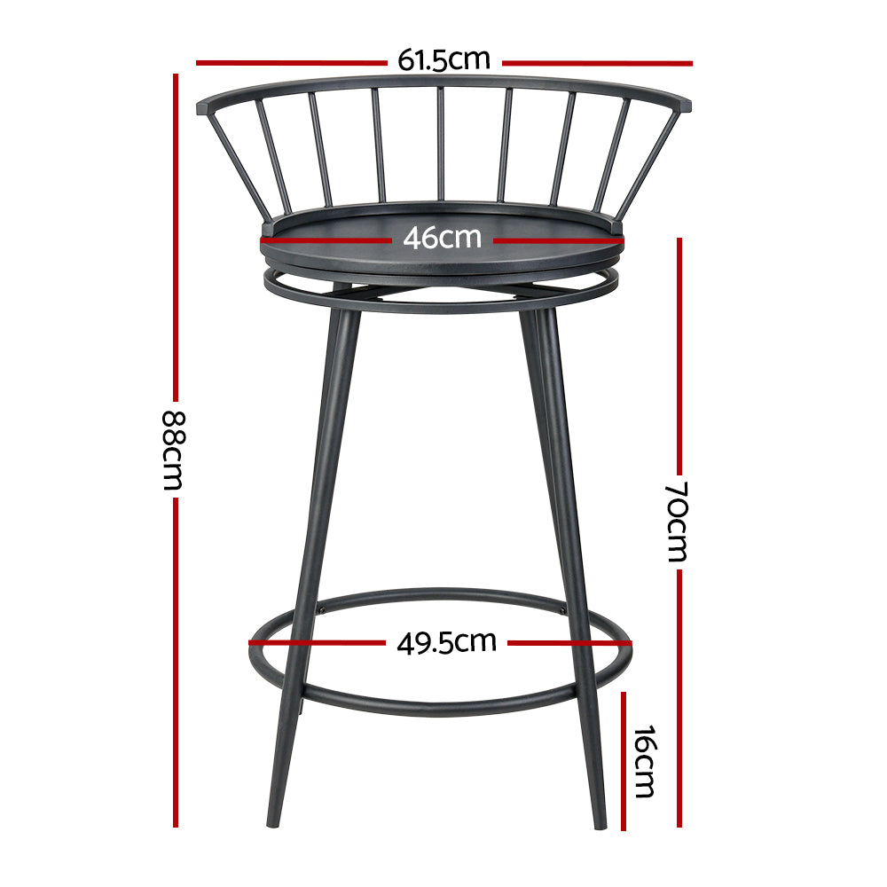 Stool Haven 2x Bar Stools Swivel Metal Chairs