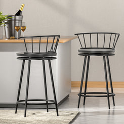 Stool Haven 2x Bar Stools Swivel Metal Chairs