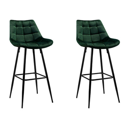Stool Haven Set of 2 Velvet Bar Stools - Green