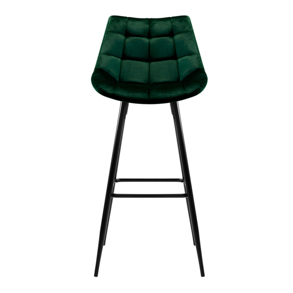 Stool Haven Set of 2 Velvet Bar Stools - Green