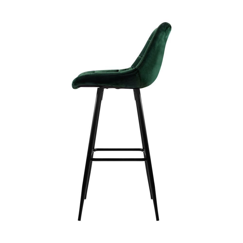 Stool Haven Set of 2 Velvet Bar Stools - Green