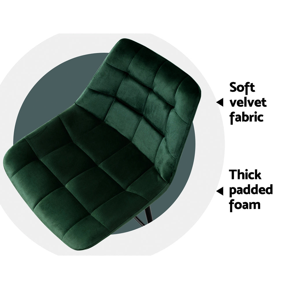 Stool Haven Set of 2 Velvet Bar Stools - Green