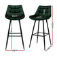 Stool Haven 4x Bar Stools Velvet Chairs Green