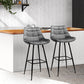 Stool Haven Set of 2 Velvet Bar Stools - Grey
