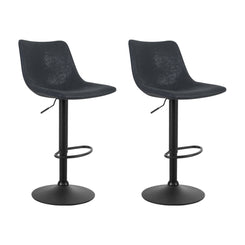 Stool Haven Set of 2 Bar Stools Gas Lift- Black