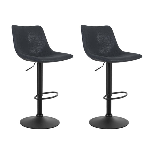 Stool Haven Set of 2 Bar Stools Gas Lift- Black