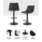 Stool Haven Set of 2 Bar Stools Gas Lift- Black
