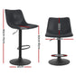 Stool Haven 4x Bar Stools Vintage Leather Swivel Gas Lift Black