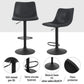 Stool Haven 4x Bar Stools Vintage Leather Swivel Gas Lift Black