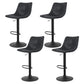 Stool Haven 4x Bar Stools Vintage Leather Swivel Gas Lift Black