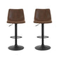 Stool Haven 2 x Bar Stools Vintage Leather Swivel Gas Lift - Brown