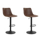 Stool Haven 2 x Bar Stools Vintage Leather Swivel Gas Lift - Brown