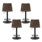 Stool Haven 4x Bar Stools Vintage Leather Swivel Gas Lift Brown