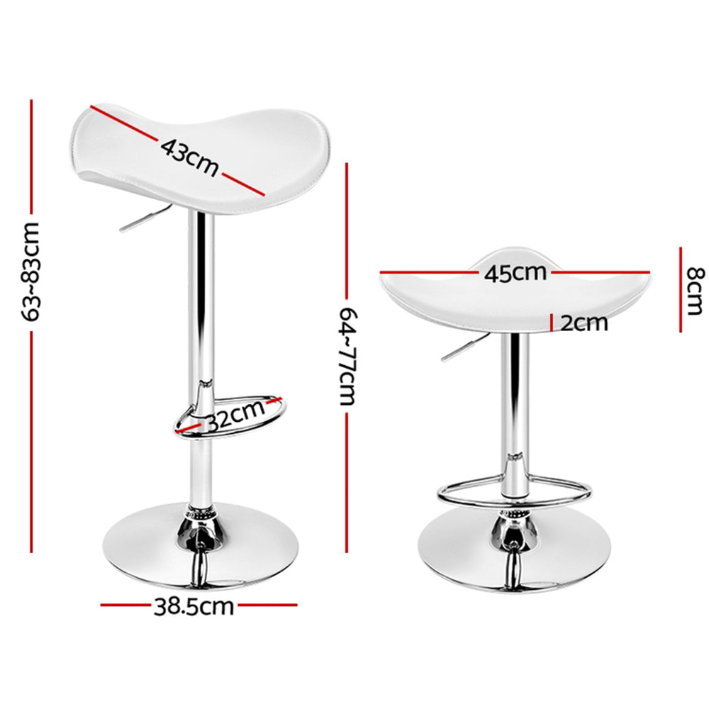 Stool Haven 4x Bar Stools Leather Gas Lift Chair White