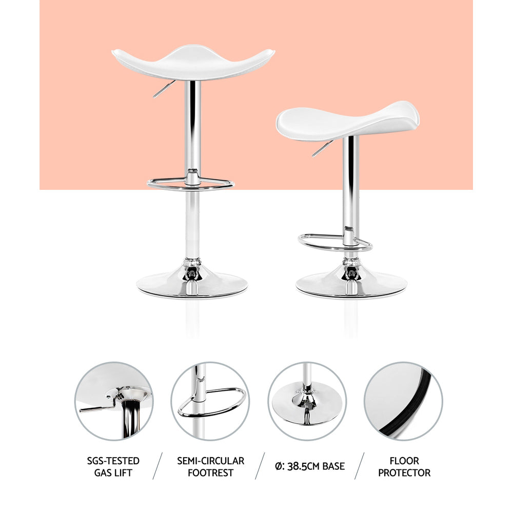 Stool Haven 4x Bar Stools Leather Gas Lift Chair White