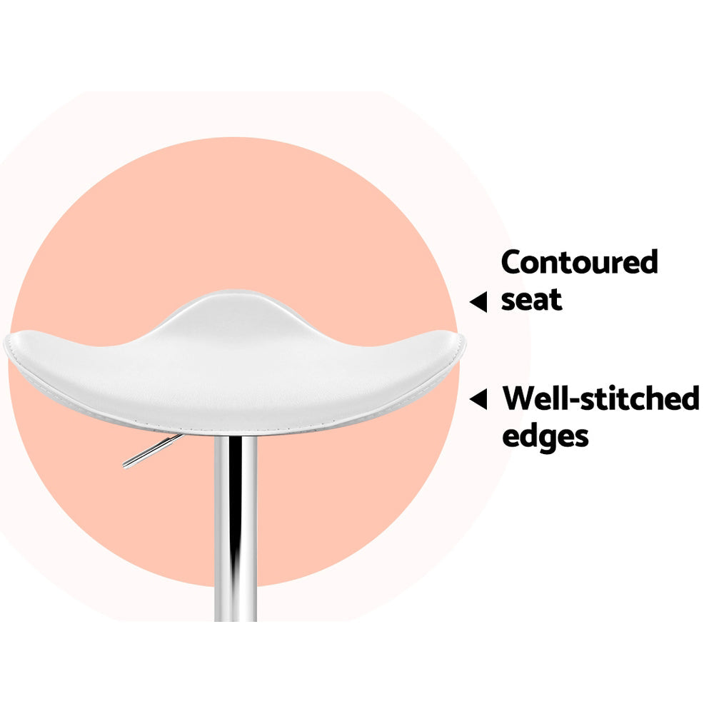 Stool Haven 4x Bar Stools Leather Gas Lift Chair White