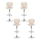 Stool Haven 4x Bar Stools Kitchen Swivel Gas Lift Counter Chair Wing PE Rattan Beige