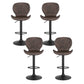 Stool Haven 4x Bar Stools Kitchen Swivel Gas Lift Counter Chair Wing PE Rattan Brown