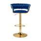 Stool Haven Bar Stools Gas Lift Velvet Woven Backrest Navy