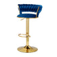 Stool Haven Bar Stools Gas Lift Velvet Woven Backrest Navy
