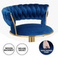 Stool Haven 2x Bar Stools Gas Lift Velvet Woven Backrest Navy