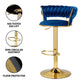 Stool Haven 2x Bar Stools Gas Lift Velvet Woven Backrest Navy