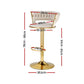 Stool Haven Bar Stools Gas Lift Velvet Woven Backrest Ivory