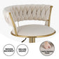 Stool Haven Bar Stools Gas Lift Velvet Woven Backrest Ivory