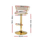 Stool Haven 2x Bar Stools Gas Lift Velvet Woven Backrest Ivory