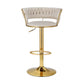 Stool Haven 2x Bar Stools Gas Lift Velvet Woven Backrest Ivory