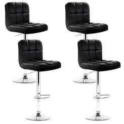 Stool Haven 4x Bar Stools Leather Gas Lift Black