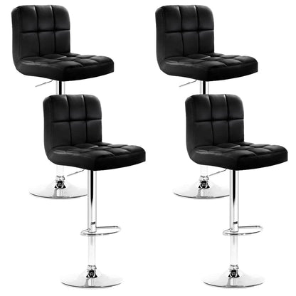 Stool Haven 4x Bar Stools Leather Gas Lift Black
