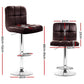 Stool Haven 4x Bar Stools Leather Gas Lift Brown