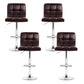 Stool Haven 4x Bar Stools Leather Gas Lift Brown