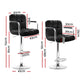 Stool Haven Set of 2 Bar Stools Gas lift Swivel Armrests - Steel and Black
