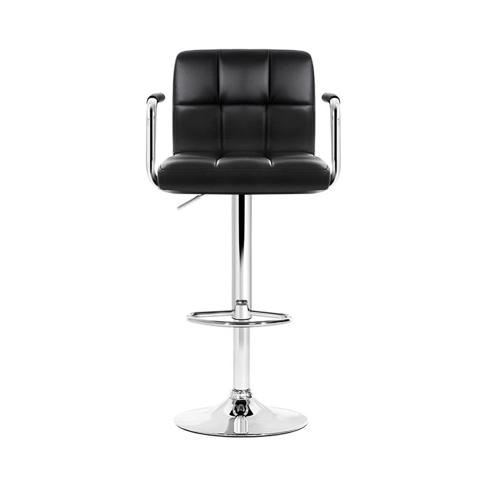 Stool Haven Set of 2 Bar Stools Gas lift Swivel Armrests - Steel and Black