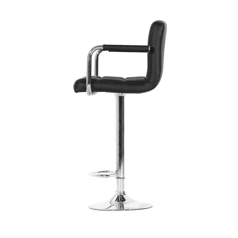 Stool Haven Set of 2 Bar Stools Gas lift Swivel Armrests - Steel and Black