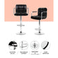 Stool Haven Set of 2 Bar Stools Gas lift Swivel Armrests - Steel and Black
