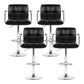 Stool Haven 4x Bar Stools Leather Gas Lift w/Armrest Black