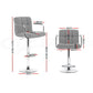 Stool Haven 4x Bar Stools Fabric Gas Lift w/Armrest Grey