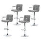 Stool Haven 4x Bar Stools Fabric Gas Lift w/Armrest Grey
