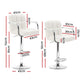 Stool Haven Set of 2 Bar Stools Gas lift Swivel - Steel and White