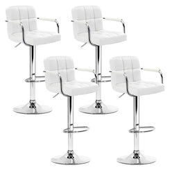 Stool Haven Set of 4 Bar Stools Gas lift Swivel - Steel and White