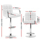 Stool Haven Set of 4 Bar Stools Gas lift Swivel - Steel and White