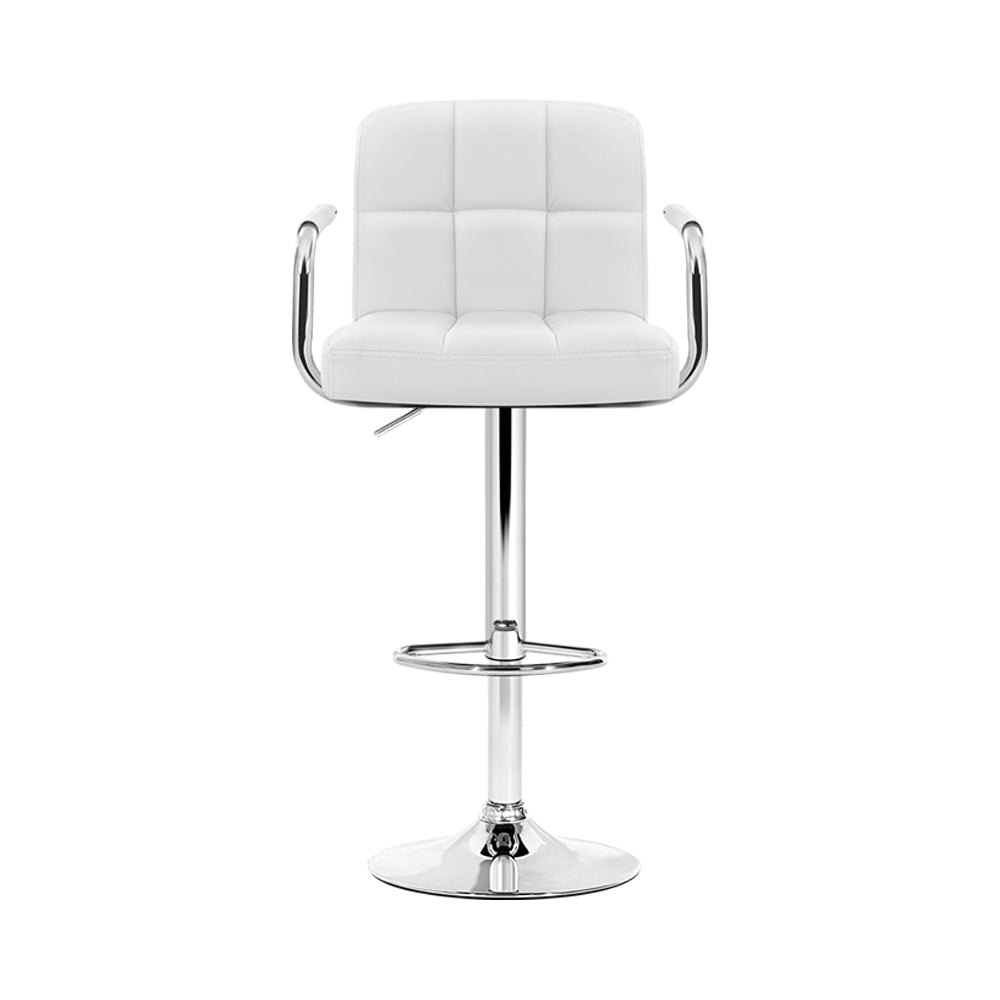 Stool Haven Set of 4 Bar Stools Gas lift Swivel - Steel and White