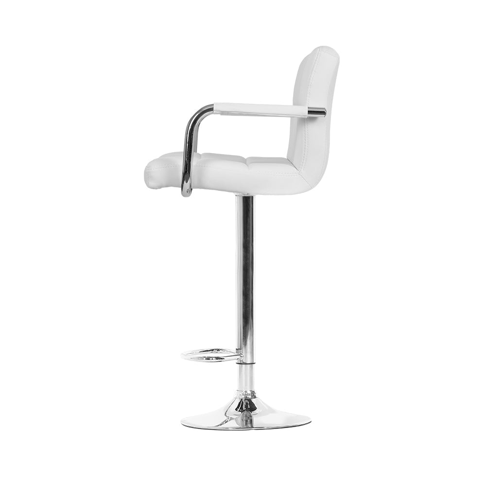Stool Haven Set of 4 Bar Stools Gas lift Swivel - Steel and White