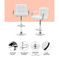 Stool Haven Set of 4 Bar Stools Gas lift Swivel - Steel and White