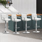 Stool Haven Set of 4 Bar Stools Gas lift Swivel - Steel and White