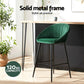 Stool Haven 2x Bar Stools Kitchen Dining Chair Counter Stool Tub Velvet Metal Green